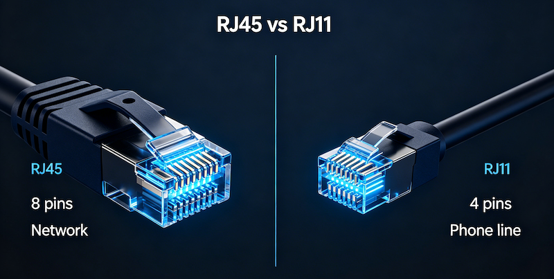 RJ45 vs RJ11: Key Differences, Pinouts, and How to Choose the Right Connector