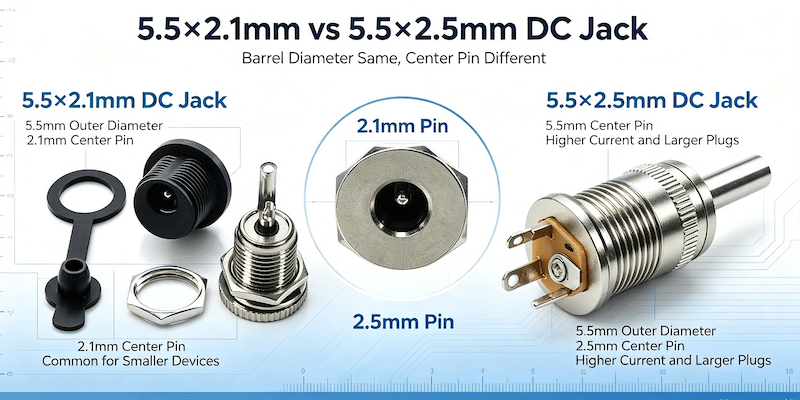 5.5×2.1mm vs 5.5×2.5mm DC Jack: Critical Selection Guide