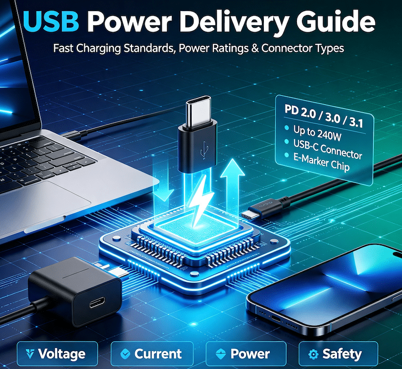 USB Power Delivery (USB PD) Guide: Protocol, Power Profiles, USB-C Connectors & Design Considerations