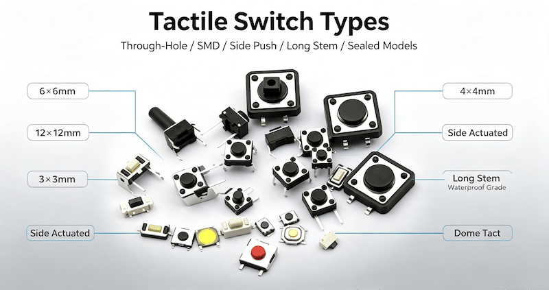 Tactile Switch Types: 7 Options Engineers Should Know